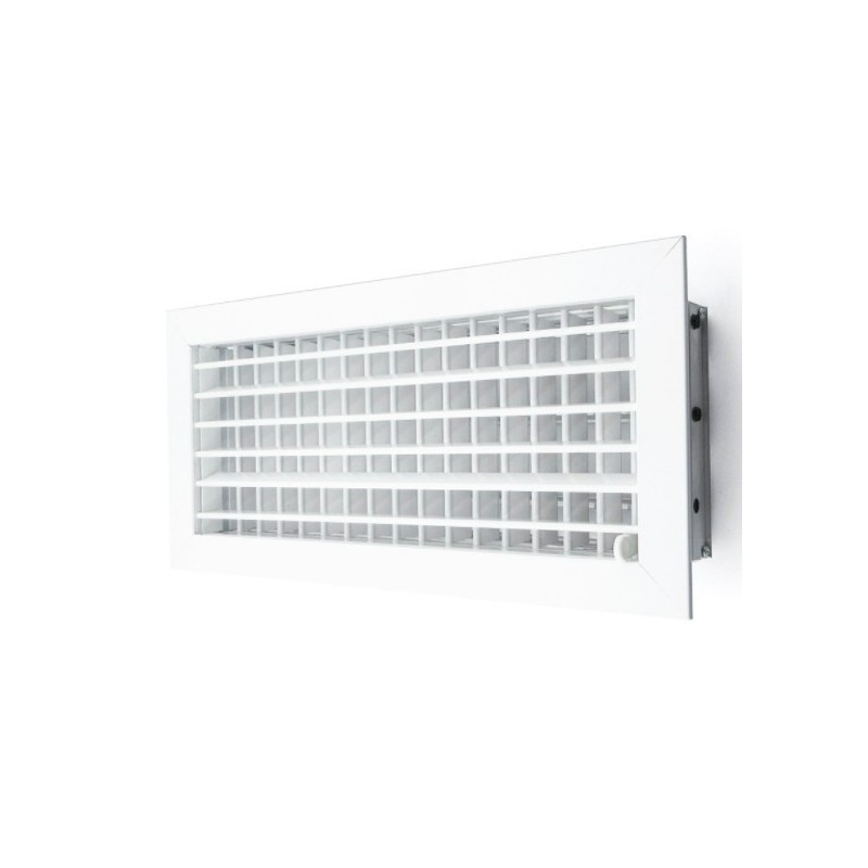 Rejilla Aluminio doble deflexión lamas orientables + regulación caudal Rejilla Aluminio doble deflexión lamas orientables + regulación caudal