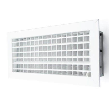 Rejilla Aluminio doble deflexión lamas orientables + regulación caudal