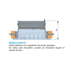 Rejilla Aluminio doble deflexión lamas orientables + regulación caudal