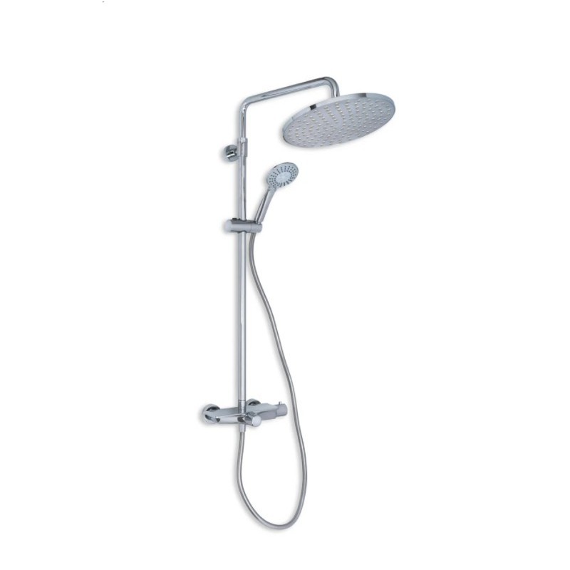 Columna para ducha Stillo Trevi con mezclador termostático cromo con repisa Columna para ducha Stillo Trevi con mezclador termostático cromo con repisa