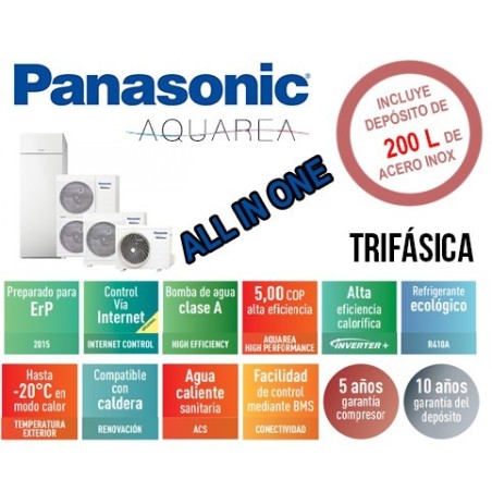 Aquarea High Performance All in One Bi-Bloc KIT-ADC9GE8 Trifásica